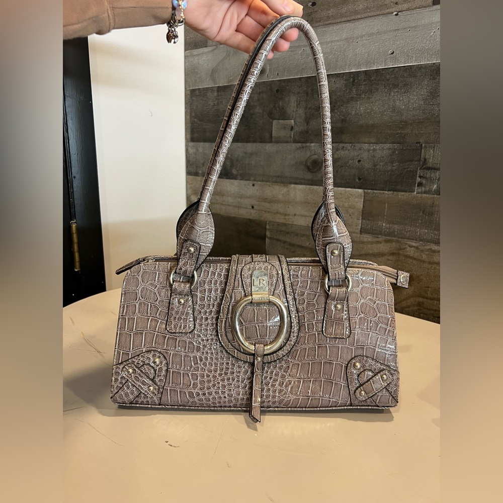 Linear | Leather Croc Hand Bag